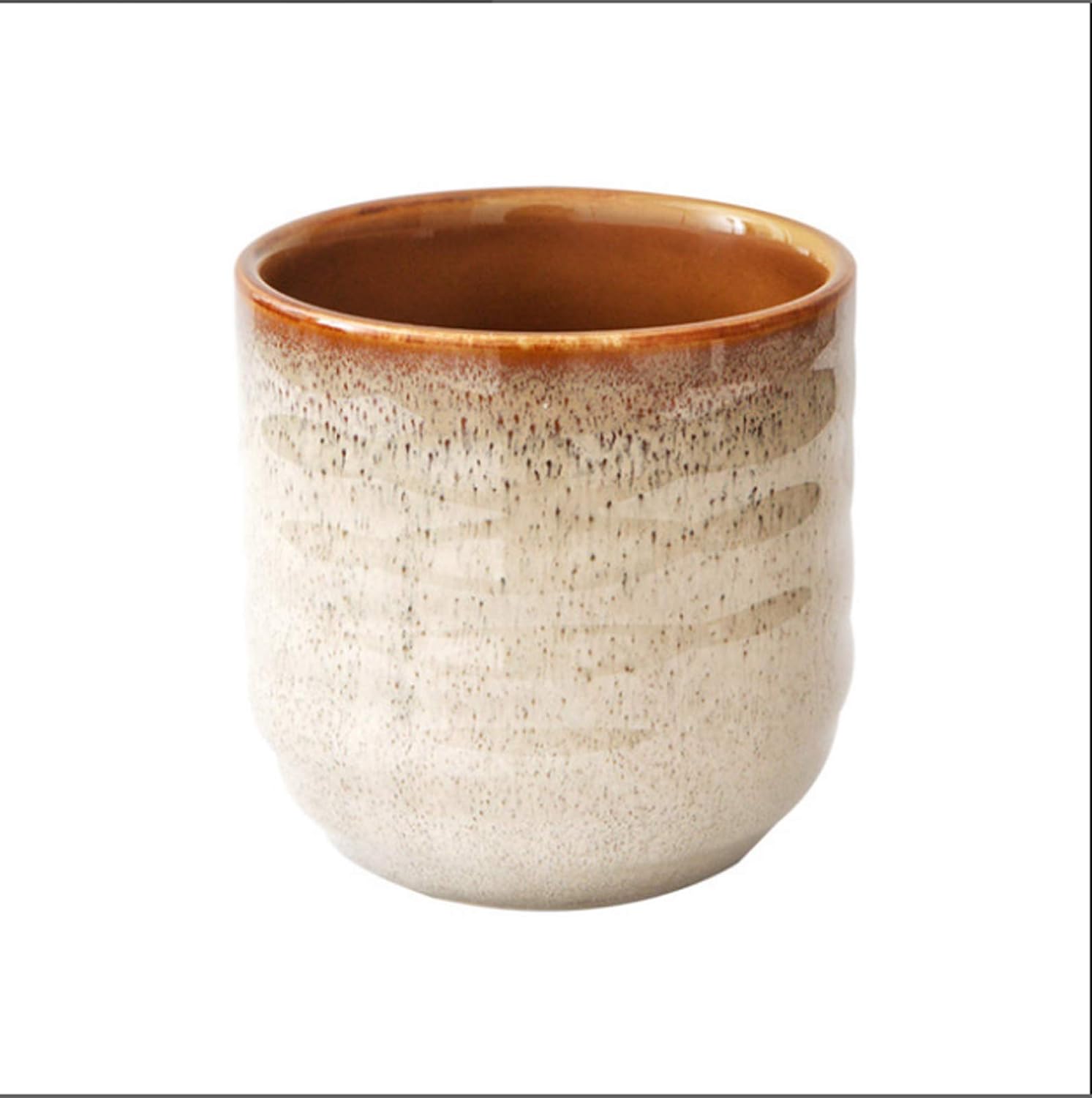 Japanese Style Ceramic Tea Set, Tea Cup, Coffee Cup, Yerba Mate Set, Ceramic Mate Cup Set of 4 (cream-colored)