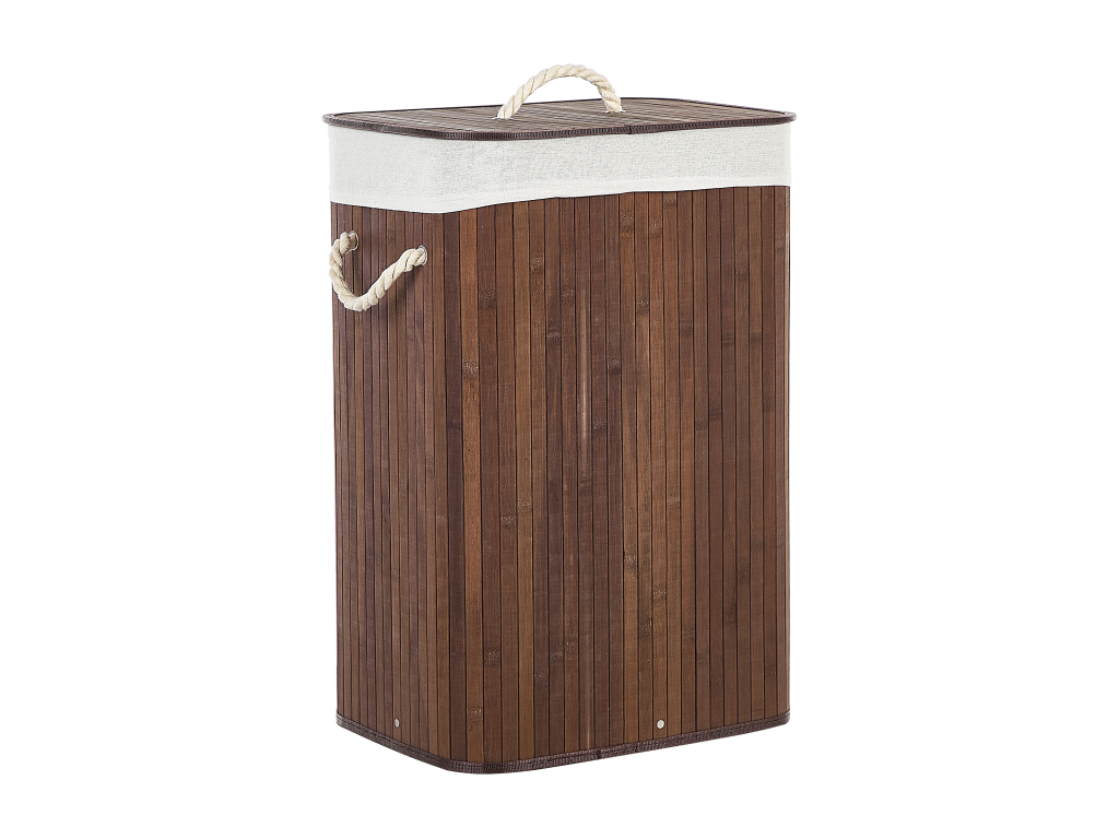 Cesta de madera de bambú oscura/blanco 60 cm KOMARI