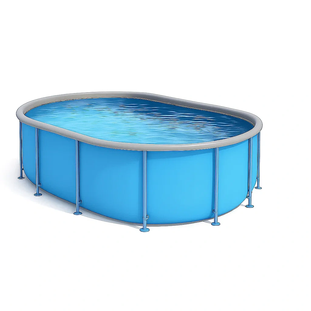 Piscina tubular ovalada desmontable 418x243x98 cm azul/gris s VvfMBOV124SU