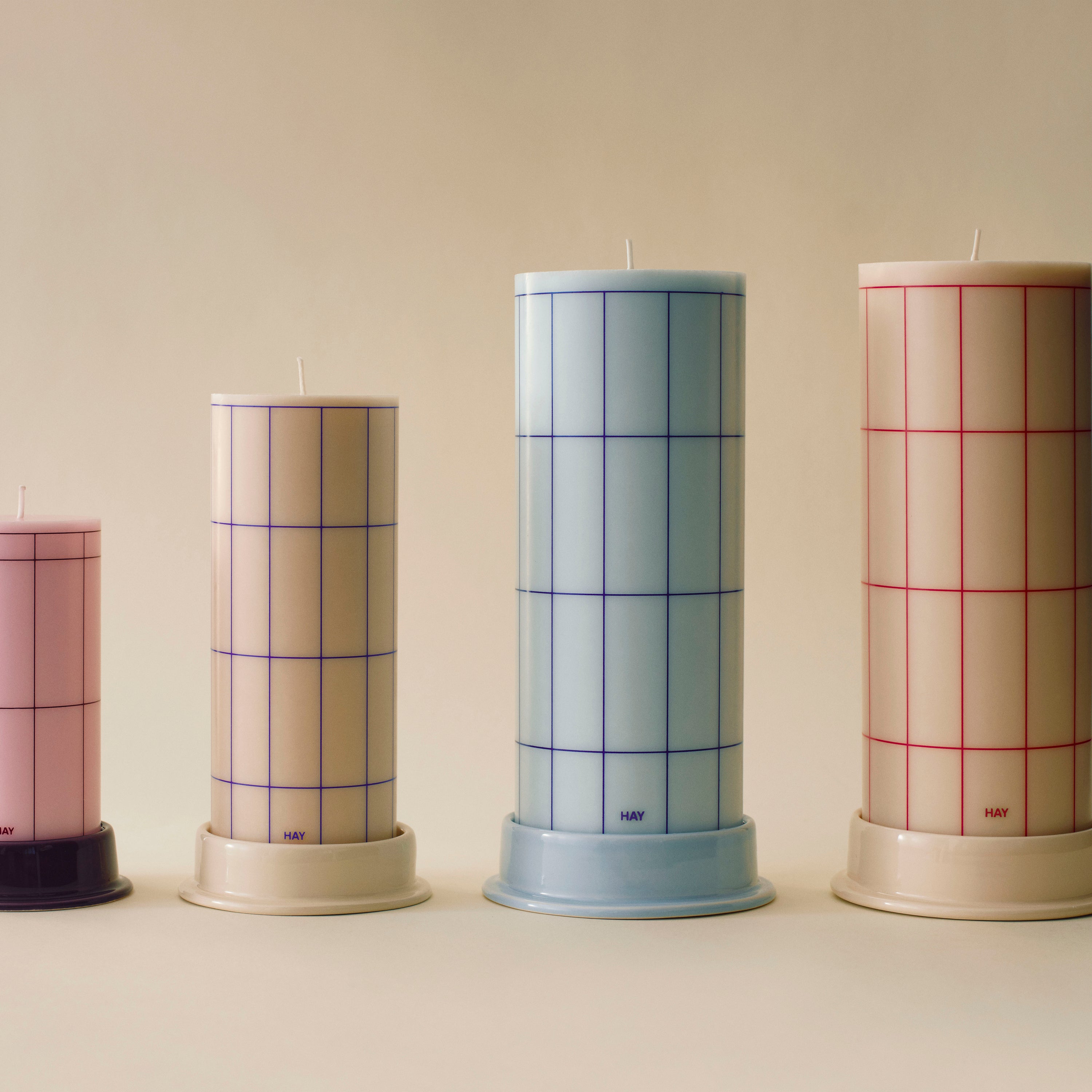 HAY Column Kaars Ø 7 cm - Off-White / Blauw