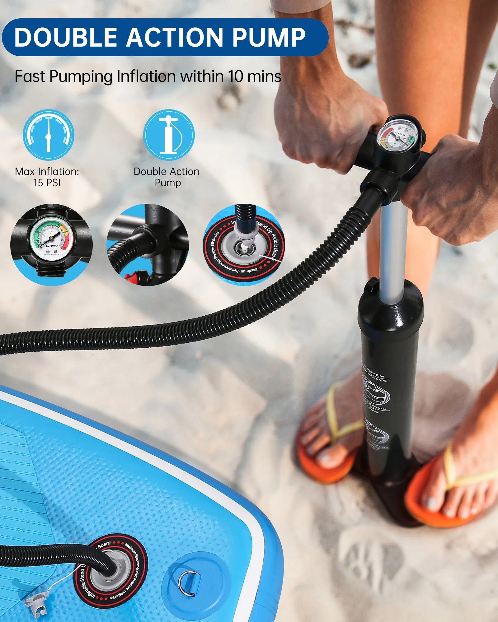 Naipo Inflatable Paddle Board 10FT Stand up Paddle Board 10' SUP 6 in.Thick Board Carry Bag & Fast Pumping Green - Image 14