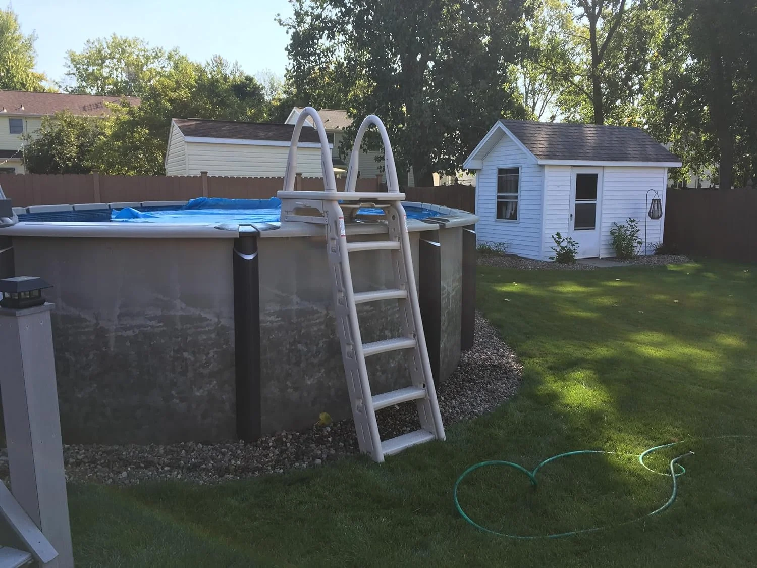 confer plastics a-frame 7200 above ground adjustable pool roll-guard safety ladder - Image 4