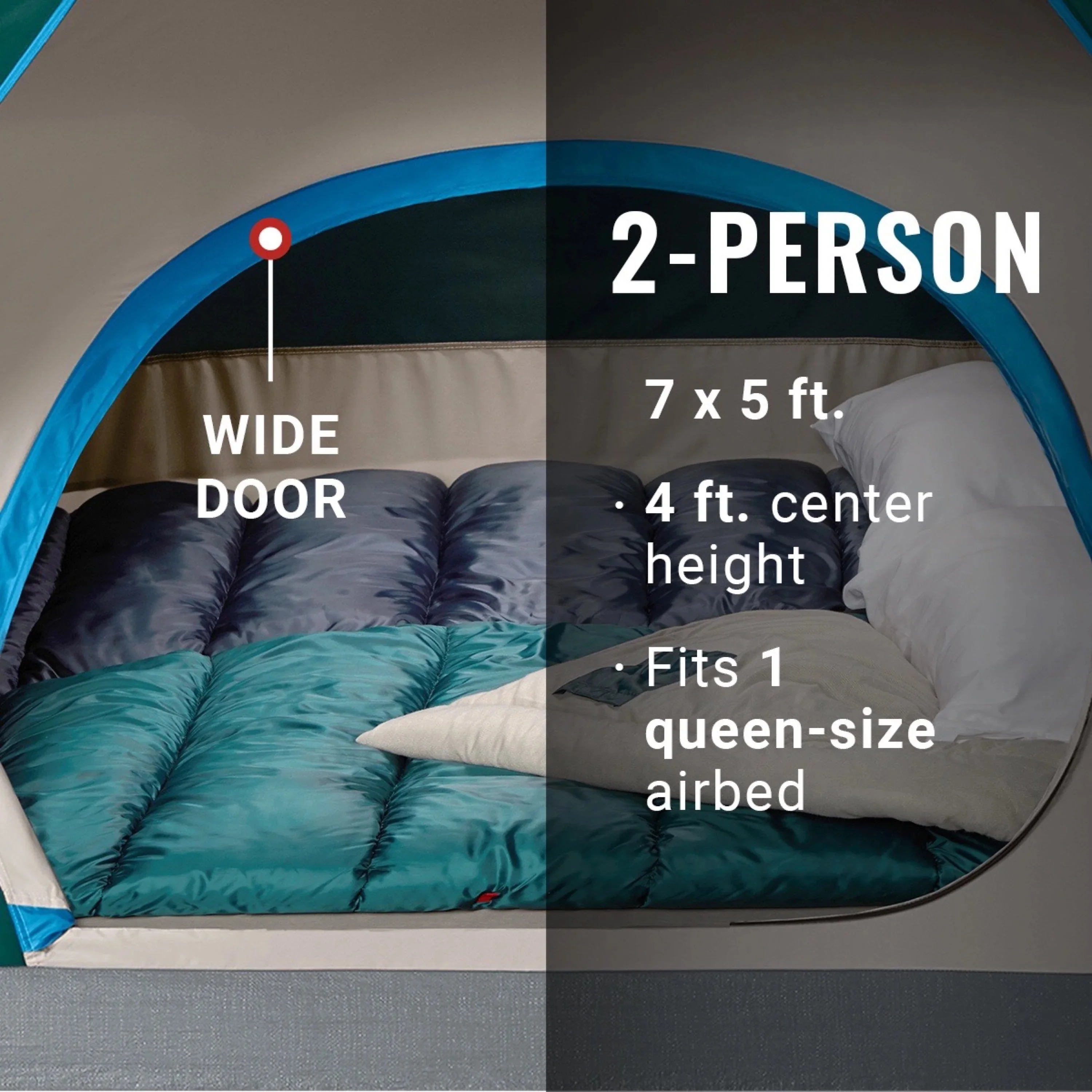 Coleman Skydome Camping Tent, 2 Person, Evergreen - Image 2 Coleman Skydome Camping Tent, 2 Person, Evergreen - Image 2
