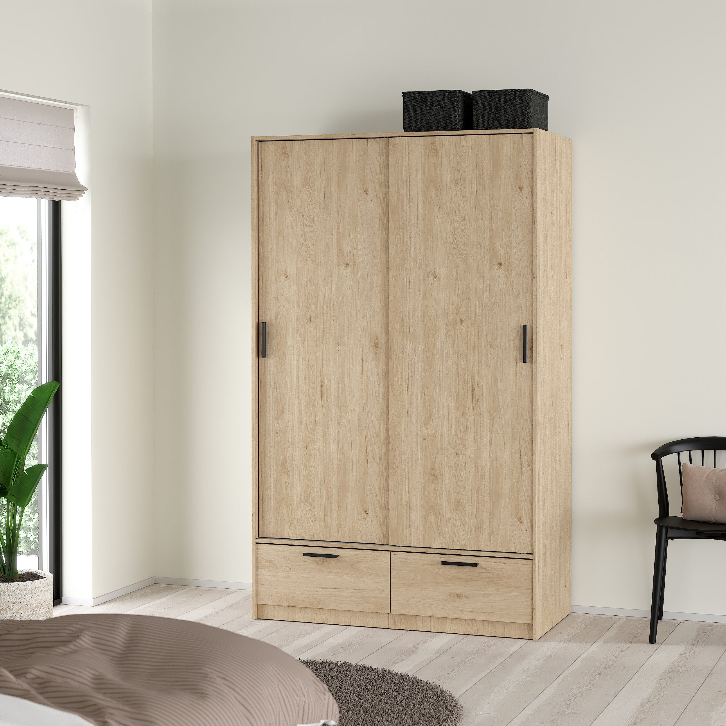 by fonQ basic Slim Kledingkast - B 121,2 - Eiken