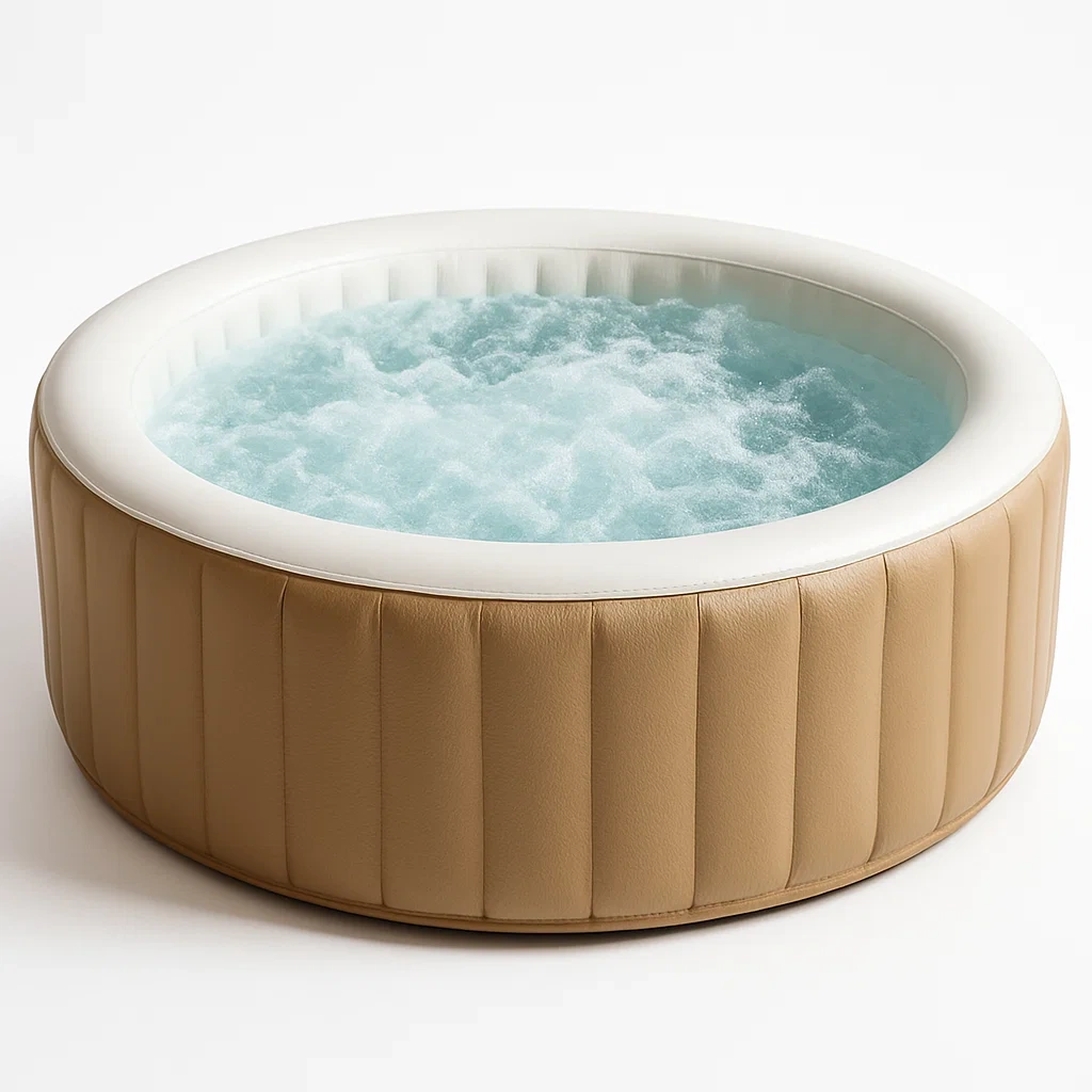 Spas hinchables 196x196x71 cm 4 plazas redondo beige/blanco kyqEnLz310nC