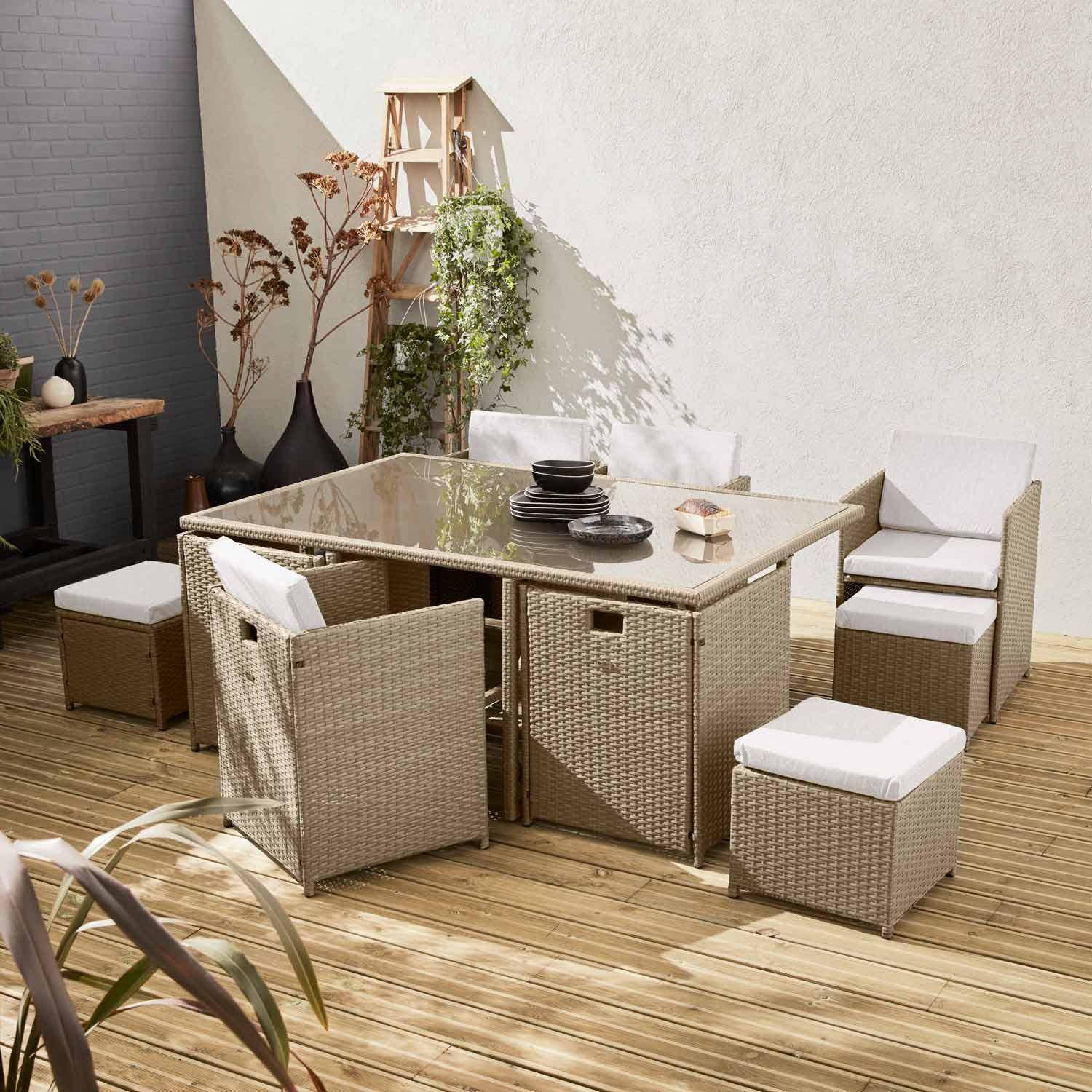 Vabo 10 - Mesa de jardín de resina de 10 plazas