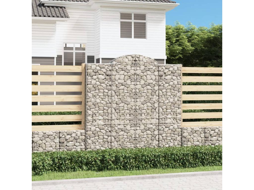 Cestas de gaviones arqueadas 9 piezas 200x50x200/220 cm Hierro galvanizado
