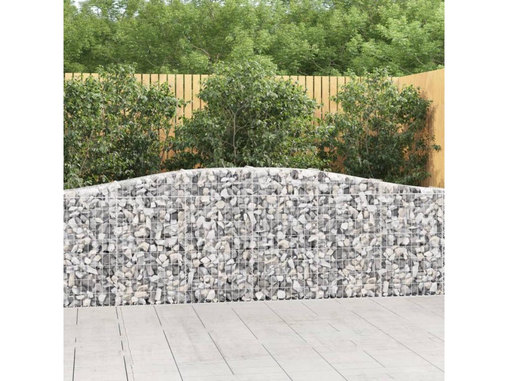 Cestas de gaviones arqueadas 7 piezas 400x30x80/100 cm Hierro galvanizado