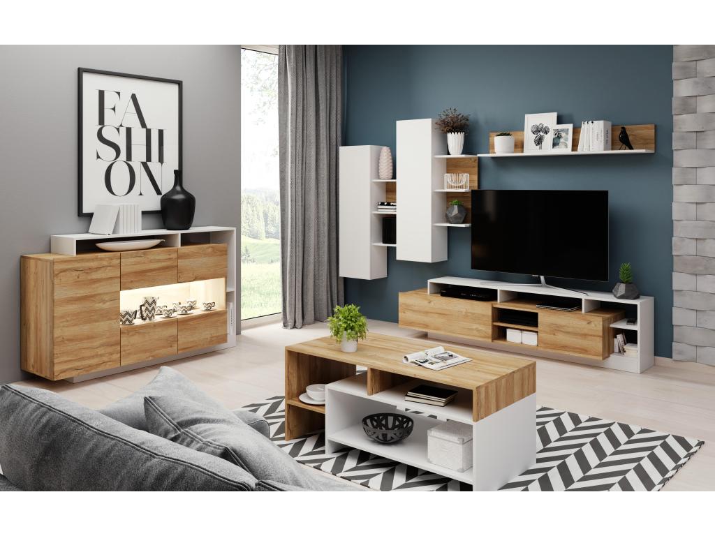 Armario Con Espejo Nestleano 2D9S 260x44x120 Blanco