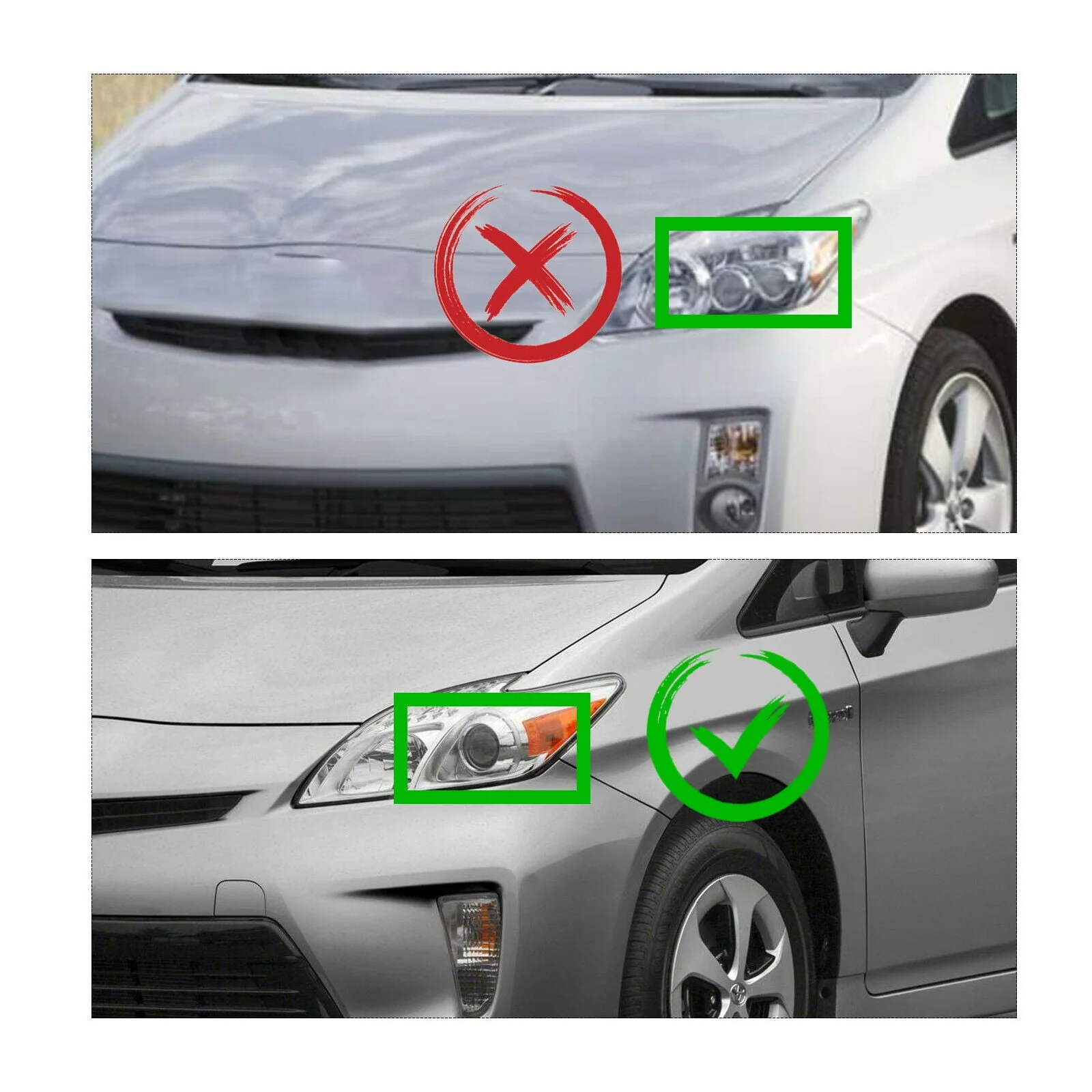 Anqidi Halogen Model LH+RH Headlights Headlamps Assembly Set for 2010-2011 Toyota Prius - Image 8