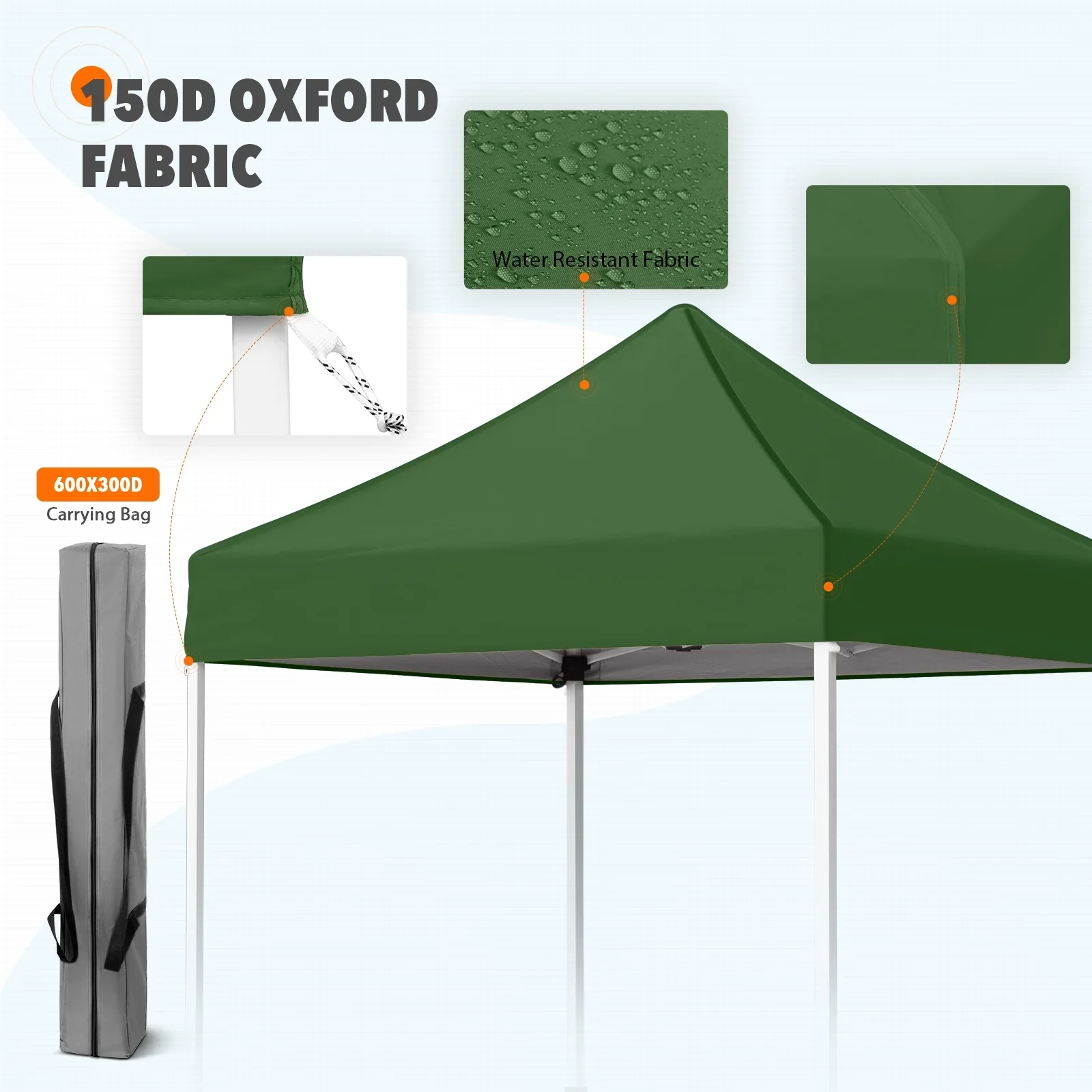 EAGLE PEAK 5x5 Pop up Canopy Tent Instant Outdoor Canopy Easy Set - up Straight Leg Folding Shelter（blue）