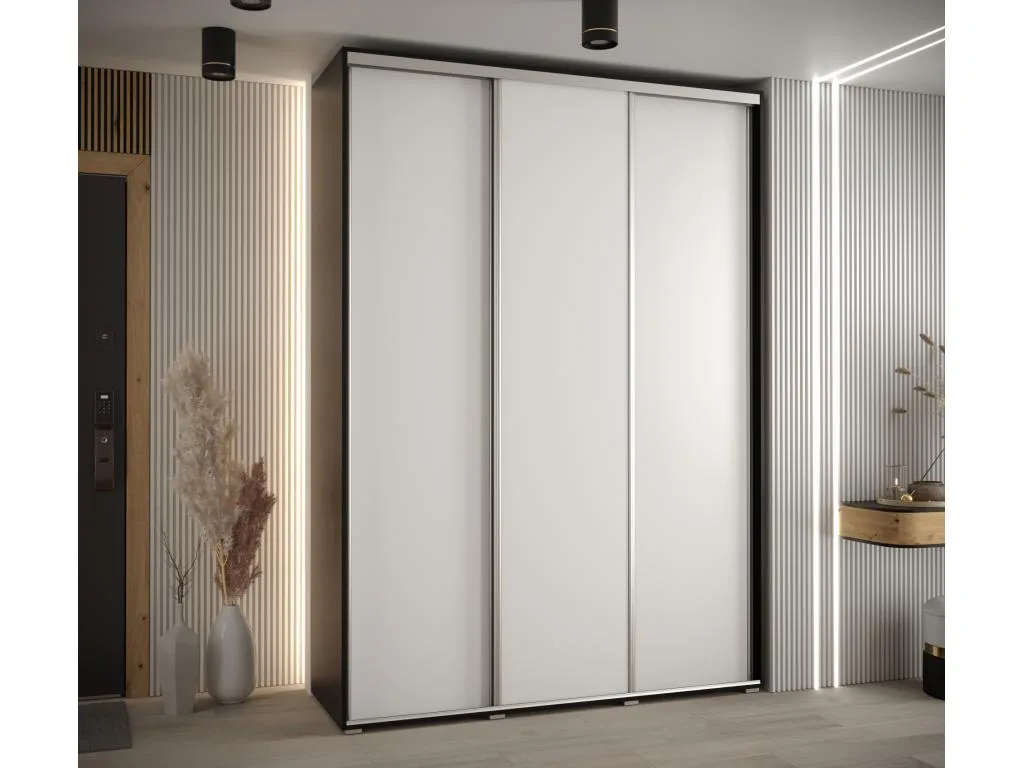 ARMARIO Lluesmamuebles 1 DE PUERTAS CORREDERAS 235.2/170/45 3 puertas (Negro/Blanco/Plata)