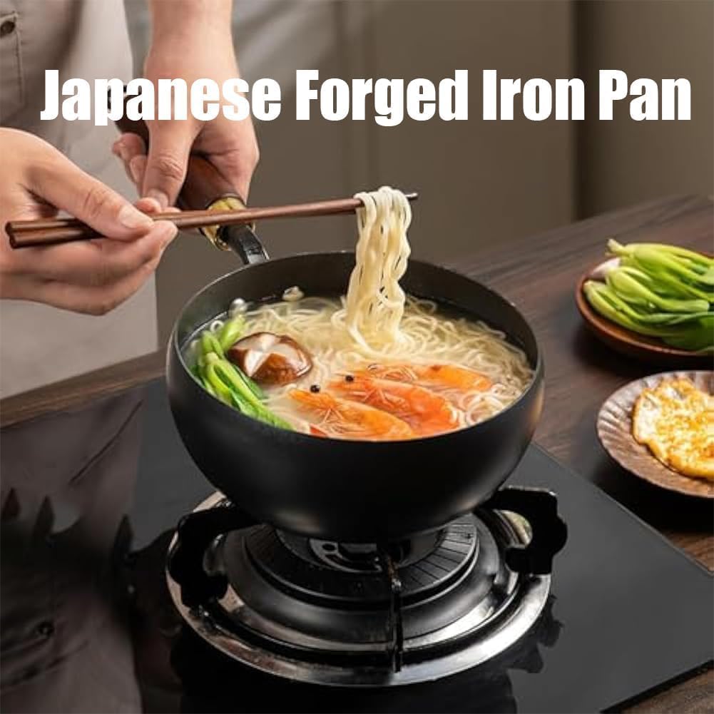 Japanese Cast Iron Cookware, 9.5/10.2/11in Uncoated Pure Iron Skillet with Lid, Multifunctional Non-Stick Cast Irons Wok with Lid, High Purity Irons Frying Pan for Cooking (24cm/9.45in)