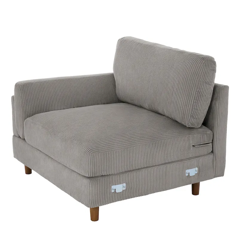 90-Inch Oversized Corduroy Sofa for Living Room with Reversible Cushions