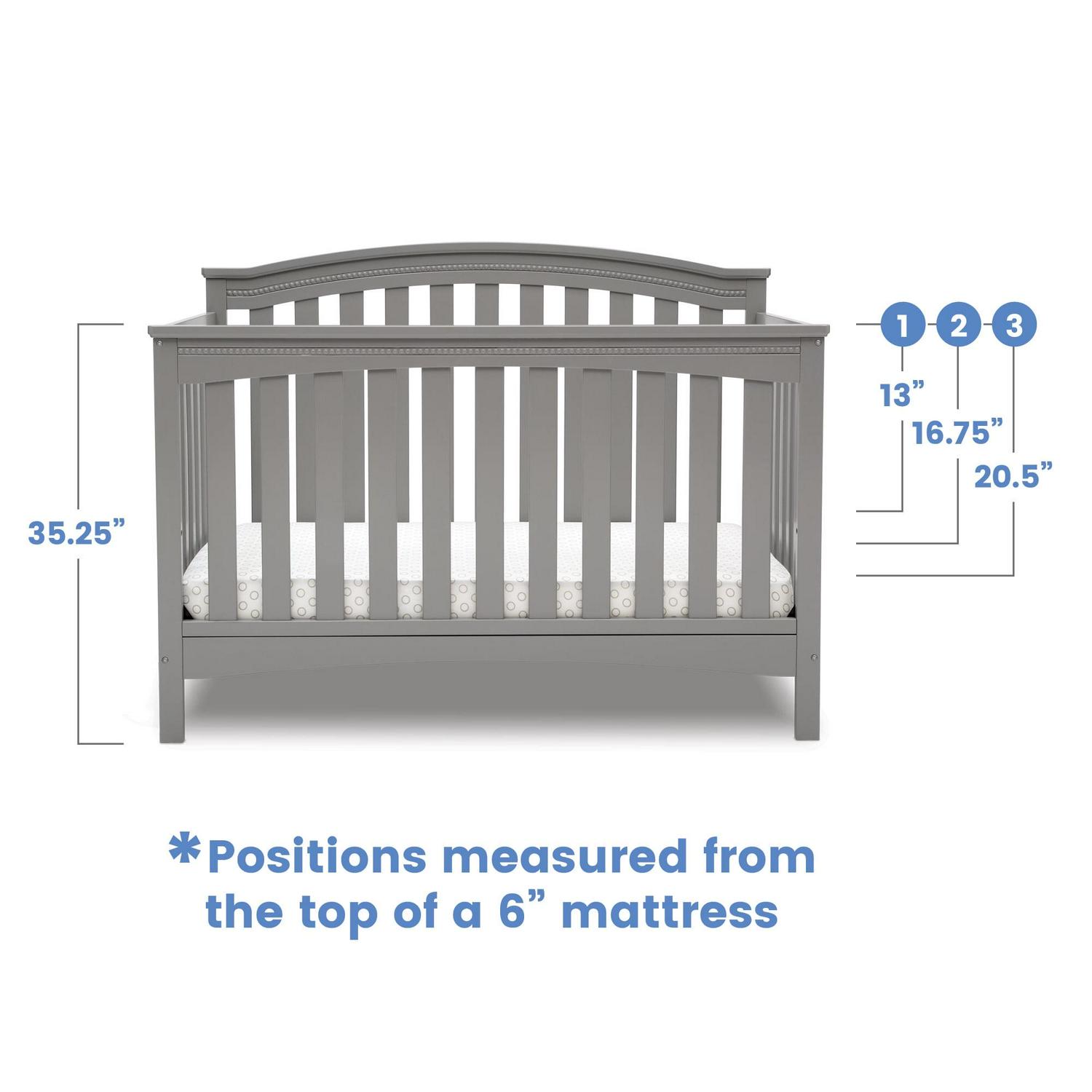 Delta Children Waverly 6-in-1 Convertible Baby Crib. Grey - Image 5