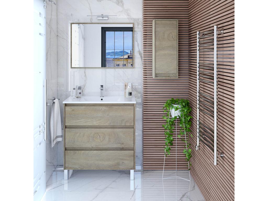 Armario de baño Cozetiq 1 Puerta - Acabado en Color Nordik