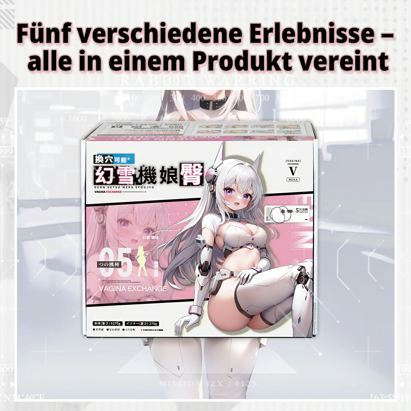 Anime-Verpackung des Dr.YUU Genn Setsu Po-Masturbators mit fünf austauschbaren Kanälen für unterschiedliche Empfindungen