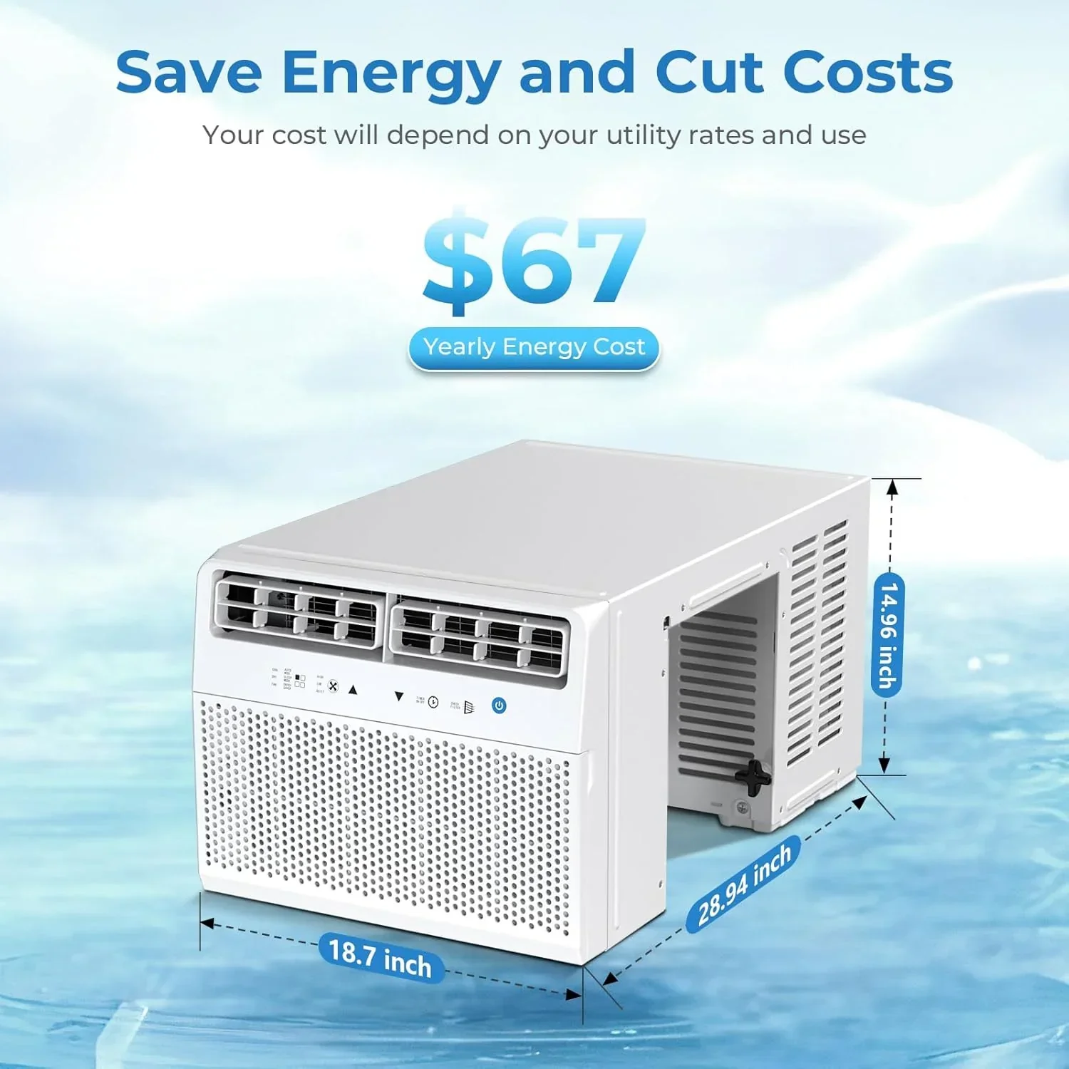 Antarctic Star U-Shaped Air Conditioner Window 12000BTU Ultra Quiet Window Air Conditioner Cools