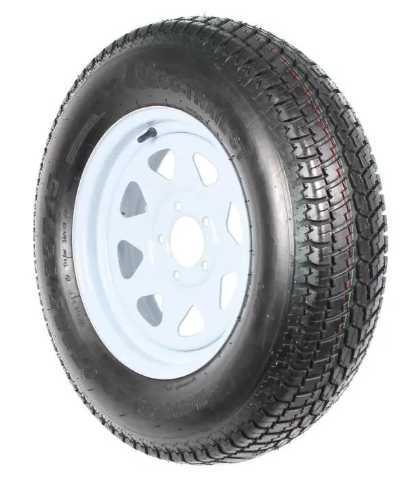 Trailer Tire & Wheel Combo ST205/75D15 Load Range C White Spoke Rims 2-Pack - Image 4 Trailer Tire & Wheel Combo ST205/75D15 Load Range C White Spoke Rims 2-Pack - Image 4