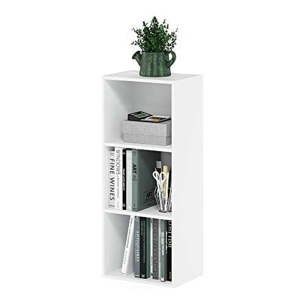 Furinno 11003WH 3 - Tier Open Shelf Bookcase, White Color - 12" W x 31.5" H x 9.3" D - image 7