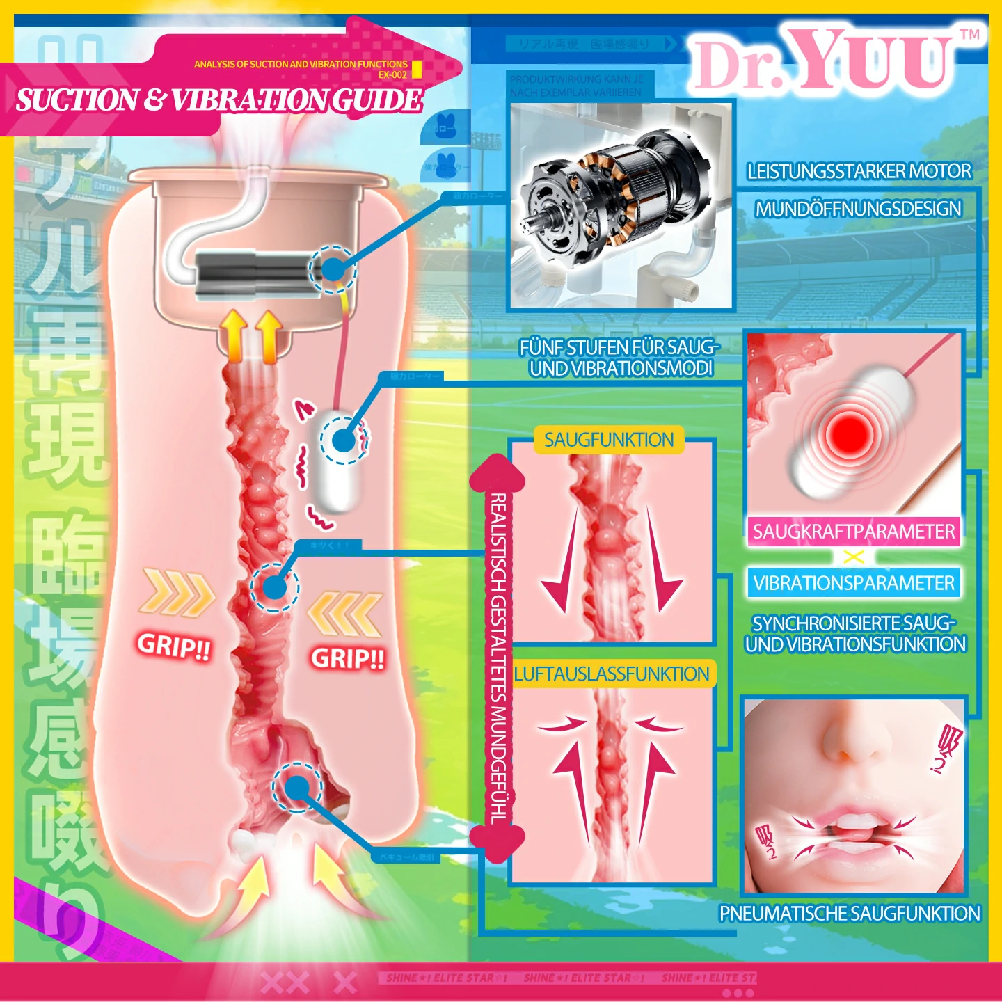 Dr.YUU Männer-Masturbator mit Saugfunktion & 5 Modi | Versand aus Asien – Lieferzeit ca. 10-18 Werktage - DR.YUU™