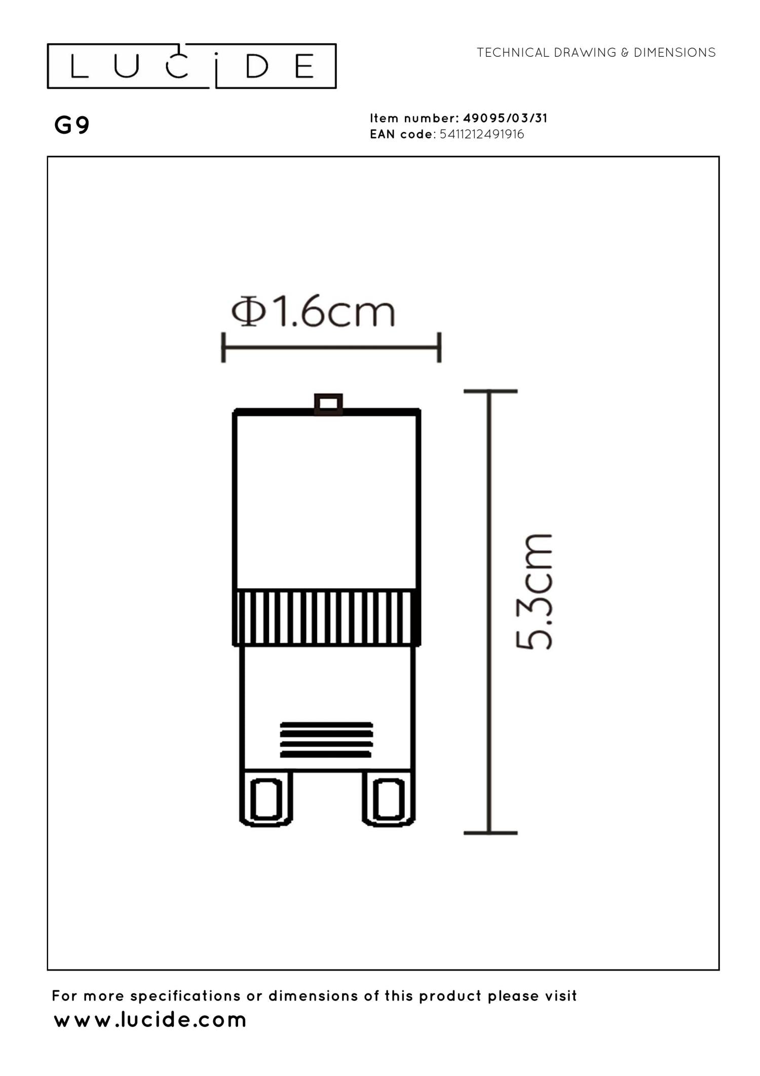 Lucide G9 Led lamp - Wit (set van 4)