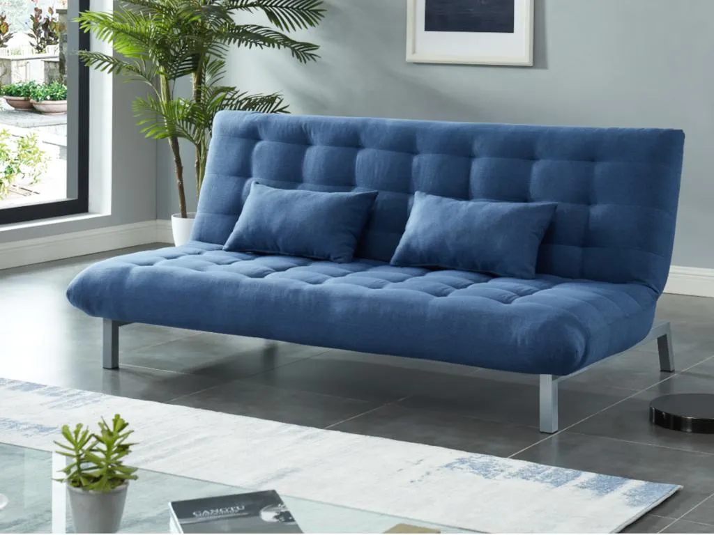 Sofá cama clic-Francomuebleses 3 plazas de tela Francomuebleses - Azul