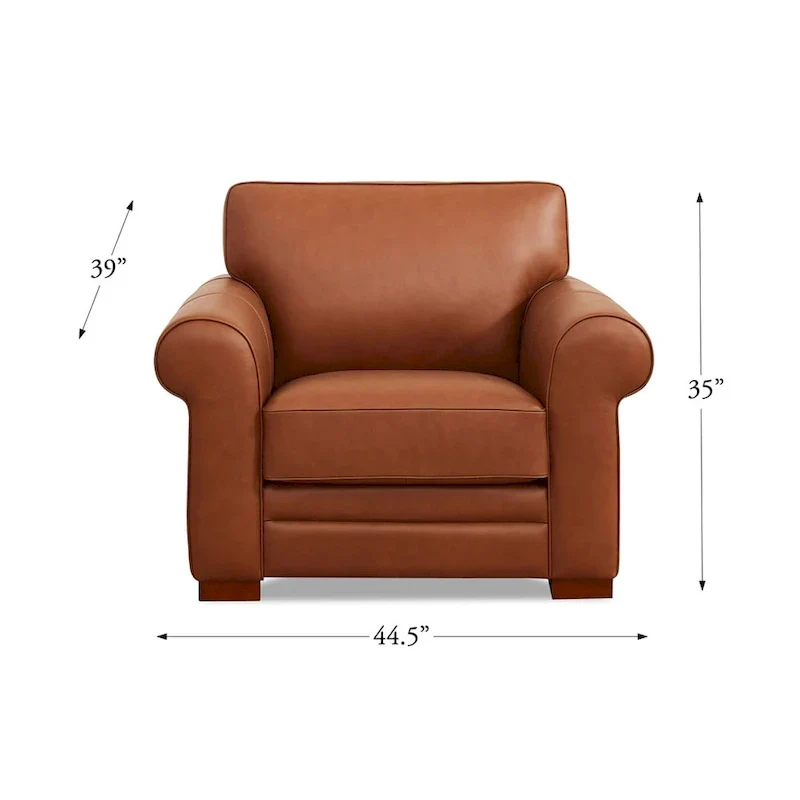 Hydeline Brookfield Premium Top Grain Leather Sofa and Chair Set