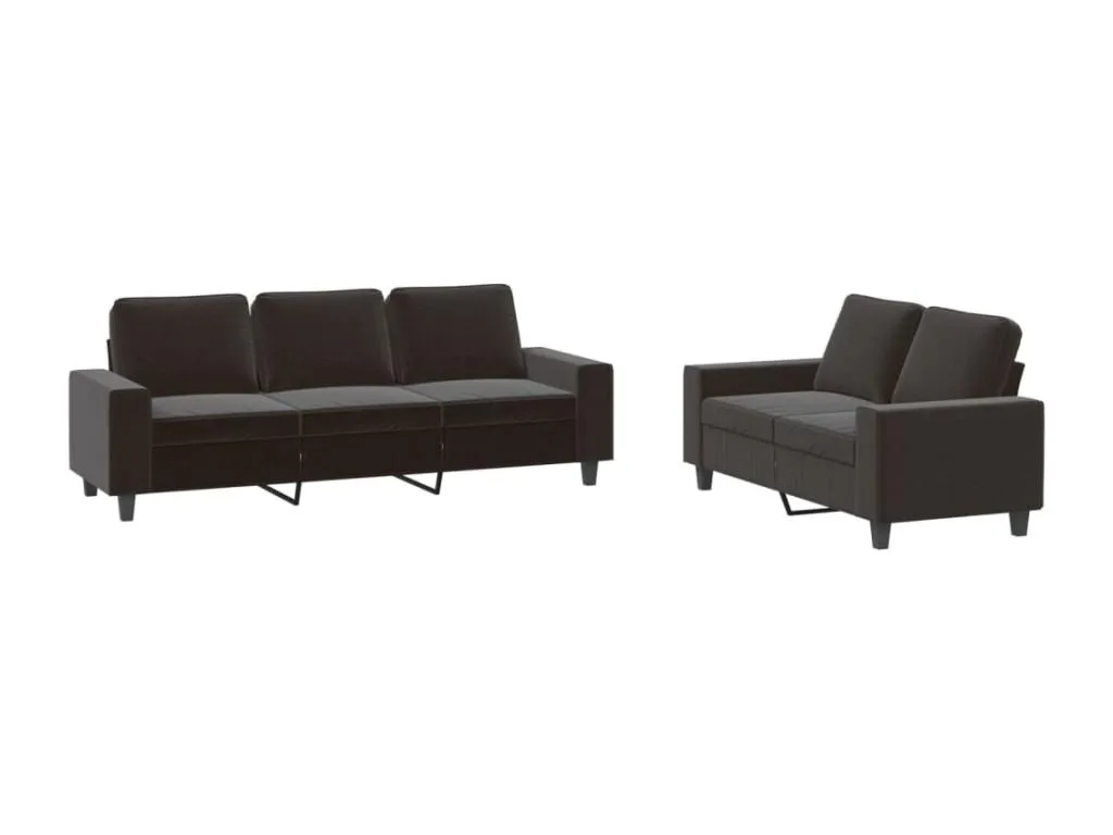 Juego de sofás 2 piezas tela negro 28904ttnz