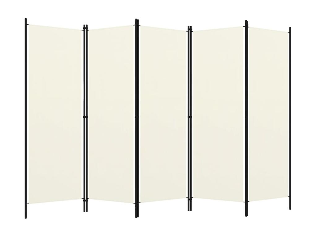 Biombo divisor de 5 paneles Lujodec crema 250x180 cm