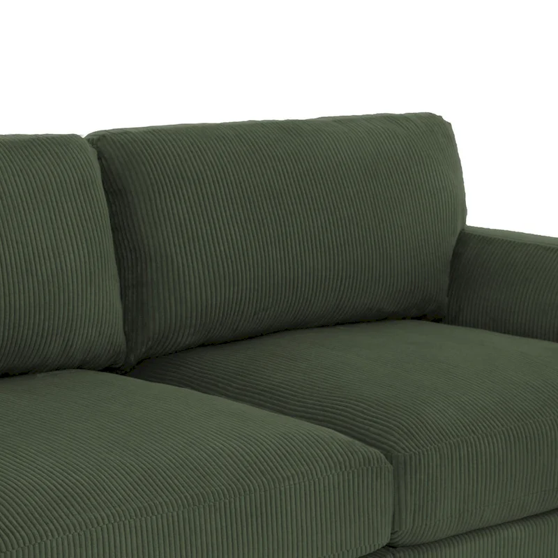90-Inch Oversized Corduroy Sofa for Living Room with Reversible Cushions