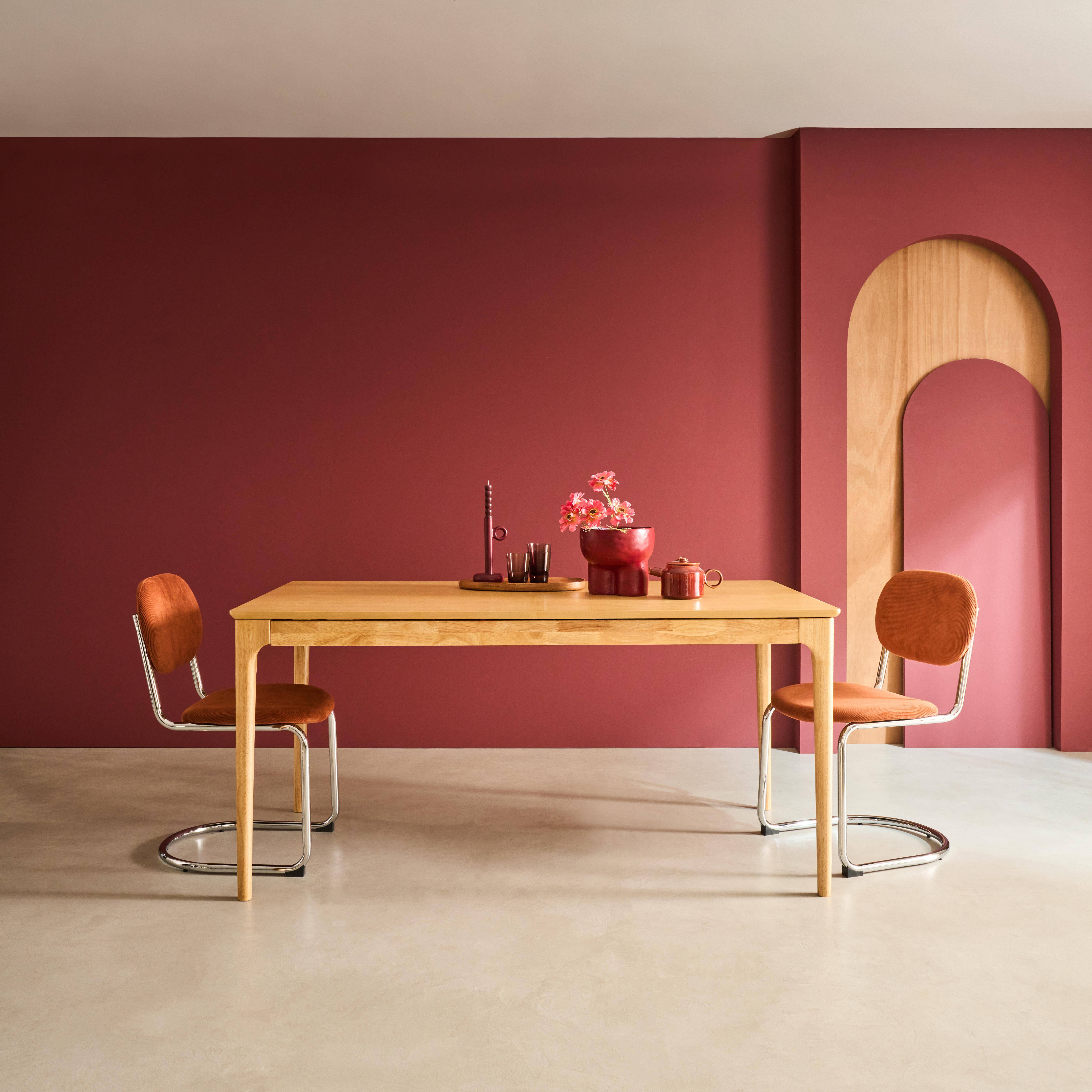 Elena - Mesa de comedor rectangular extensible de madera, 6-8 plazas