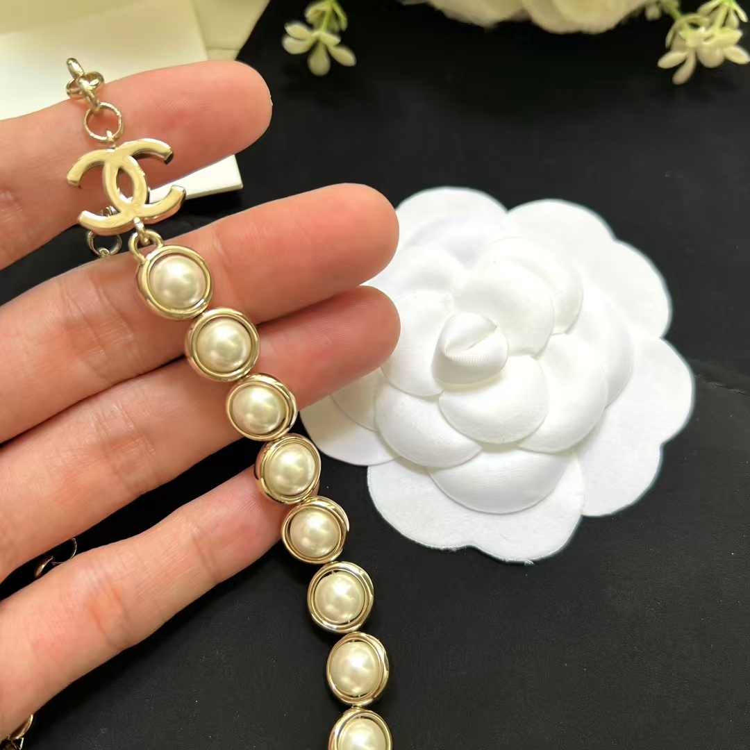 Chanel Half Chain Half Ehancered Pearl Necklace - Original Replica Club