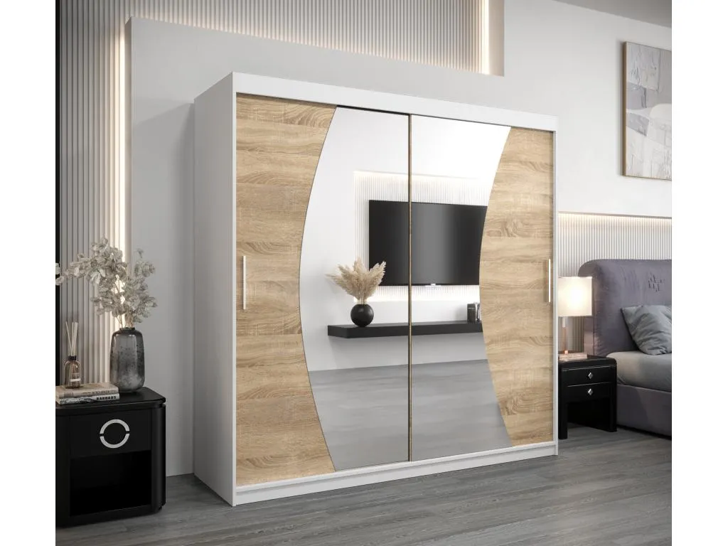 Armario Decopractico de puertas correderas 200/200/62 2 puertas (blanco/Decopractico) 07586MDUH