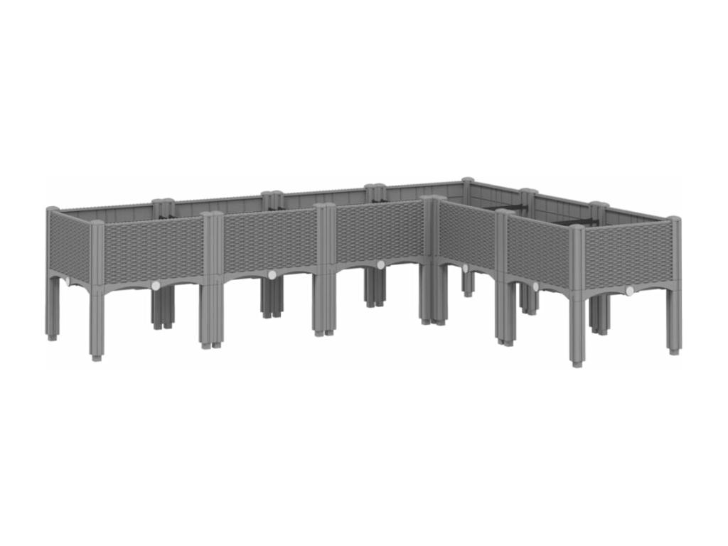 Decoratodo con patas PP gris claro 160x120x42 cm