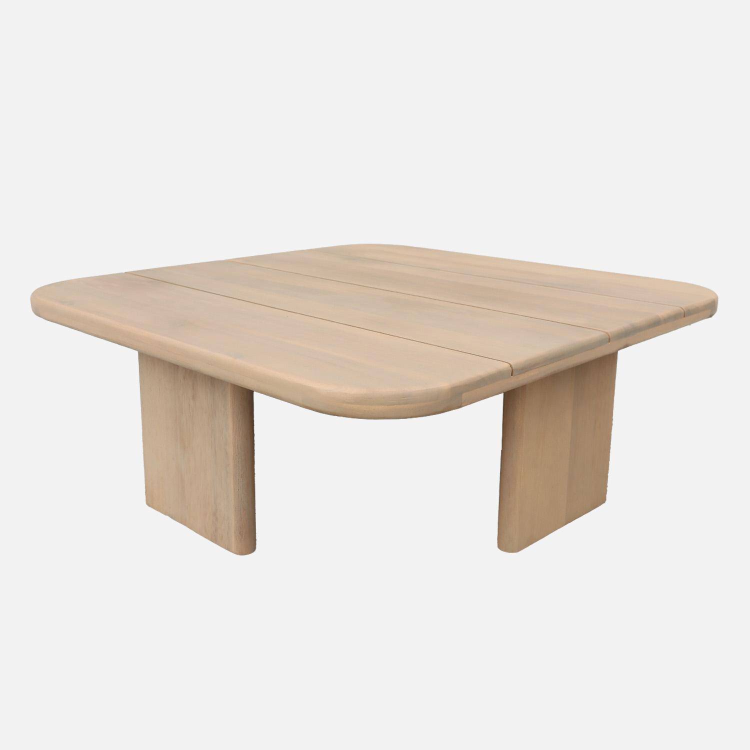Kaita - Mesa de centro para jardín cuadrada de madera de acacia, 70cm