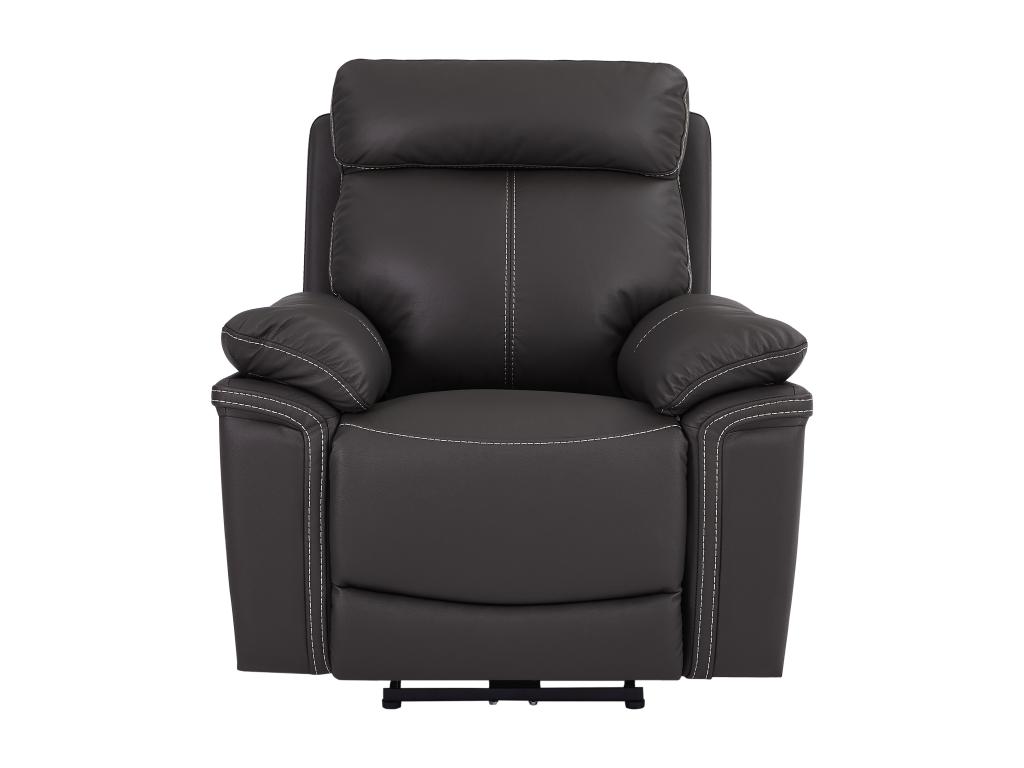 Sillón relax eléctrico de piel de becerro ISIRIS - Marrón