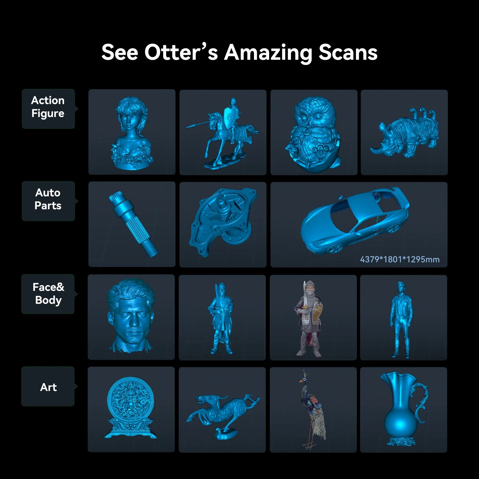 Creality CR-Scan Otter 3D Scanner Kit High Accuracy 0.02mm with 8 LED Infrared Lights 24 Bit Full-Color Scan, Noiseless, Sensitive Operation for Windows/macOS - Image 2