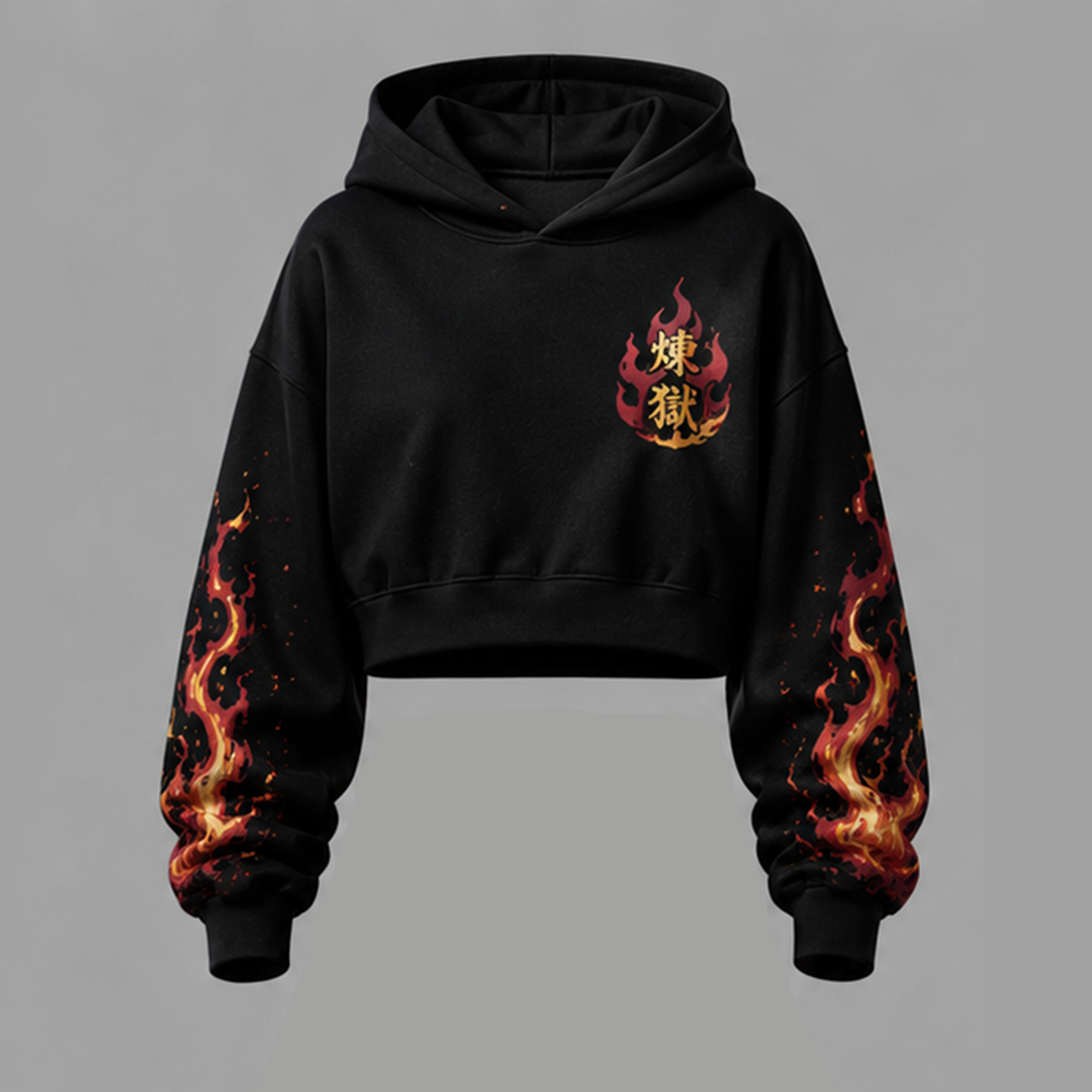 Demon Slayer Cropped Long Sleeve Hoodie & High Waist Jogger Pants Two Piece TeeThreads Sustain the Scene with Custom Apparel