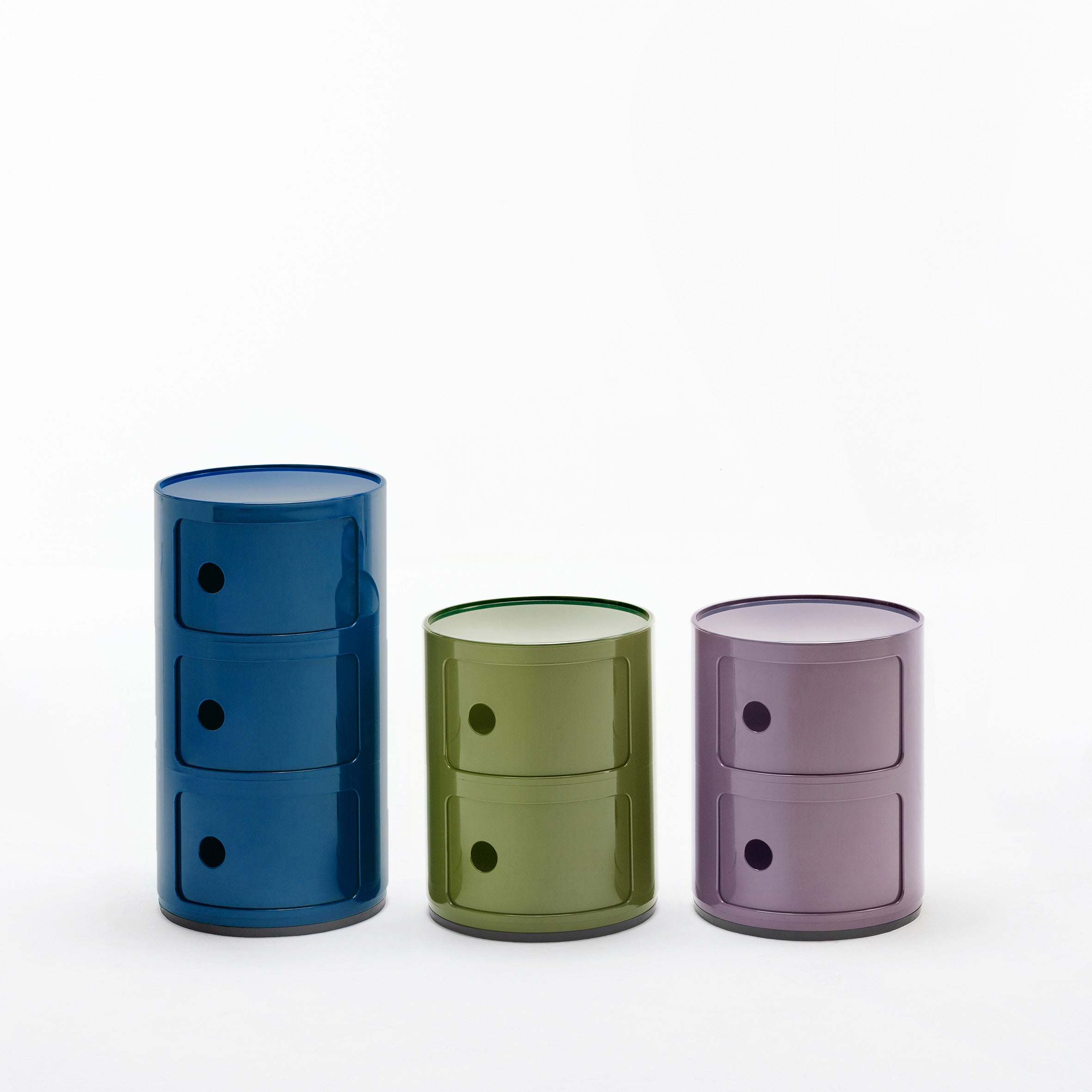 Kartell Componibili Kast Ø 32 cm - 3 Modules - Blauw