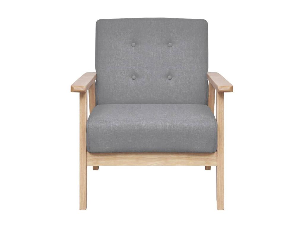 Sillón de tela gris claro
