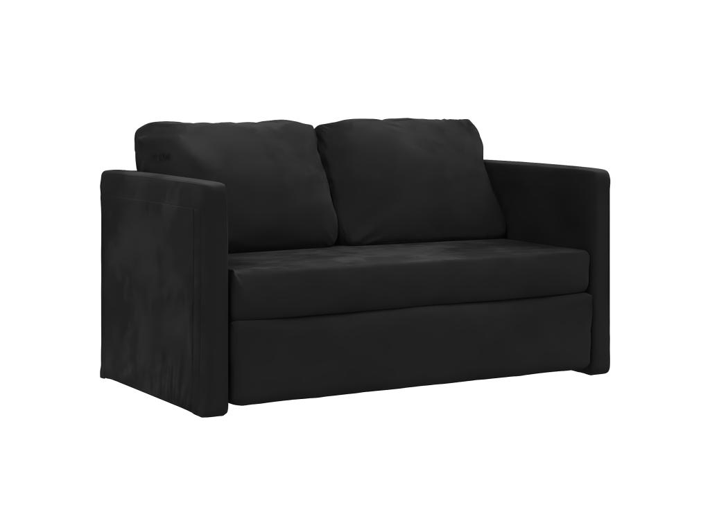 Sofá cama 2 en 1 terciopelo negro 122x204x55 cm
