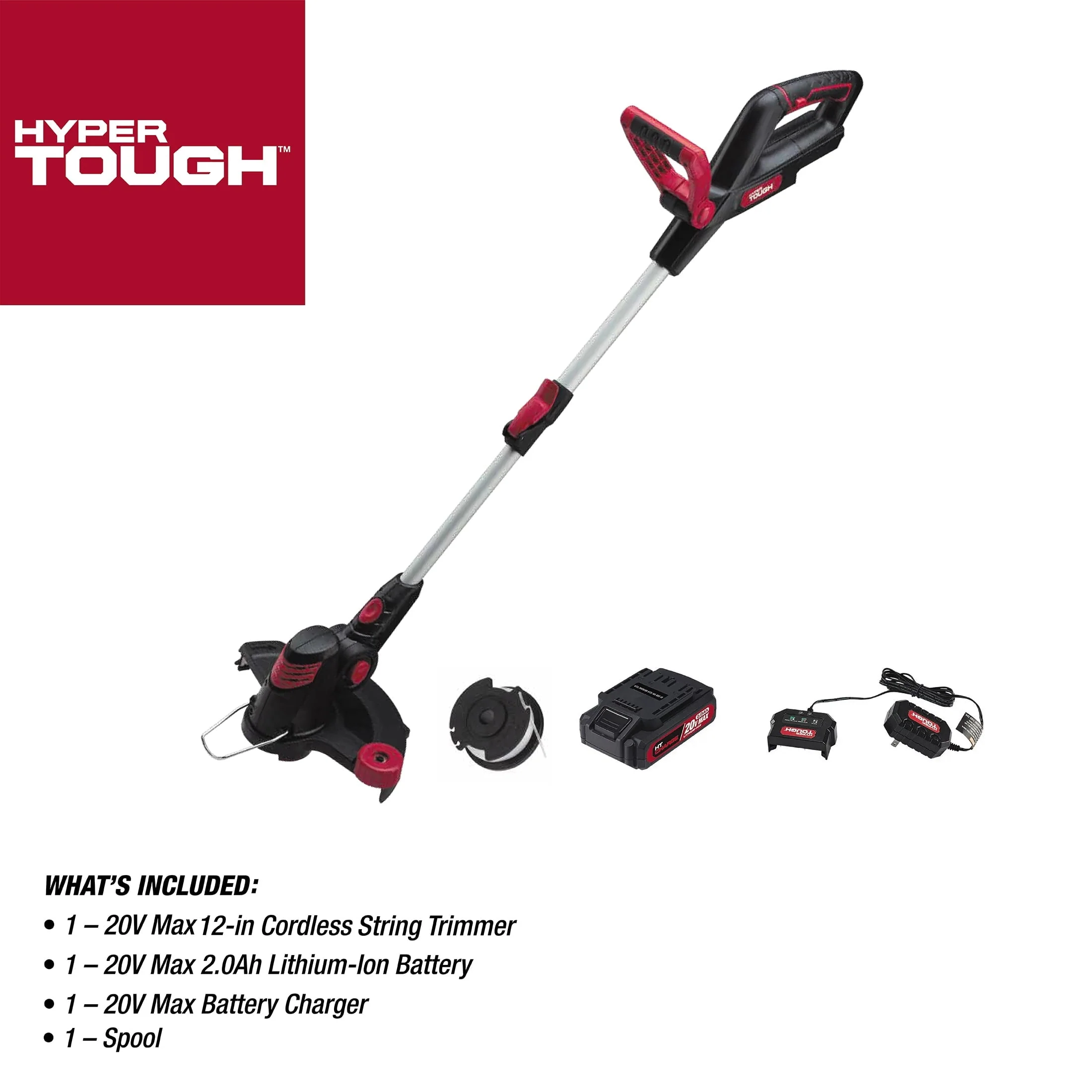 Hyper Tough 20V Max Cordless 12-inch String Trimmer, HT21-401-003-02 - Image 2