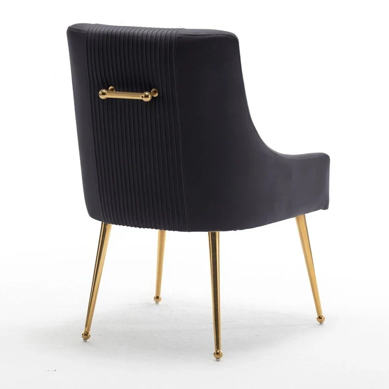 SEYNAR Set of 6 Modern Glam Boucle Velvet Dining or Vanity Chairs with Rear Handle