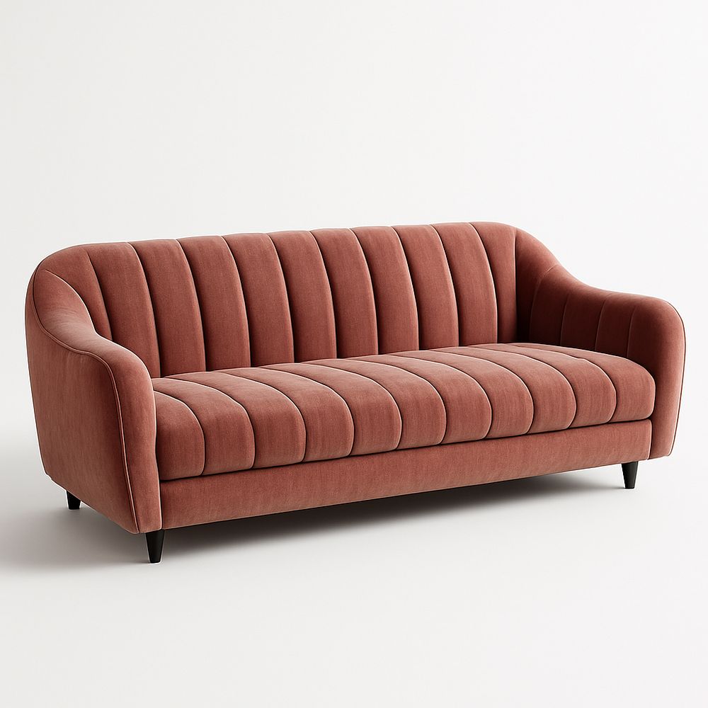Sofá 3 plazas terciopelo diseño moderno 215×57×85 cm