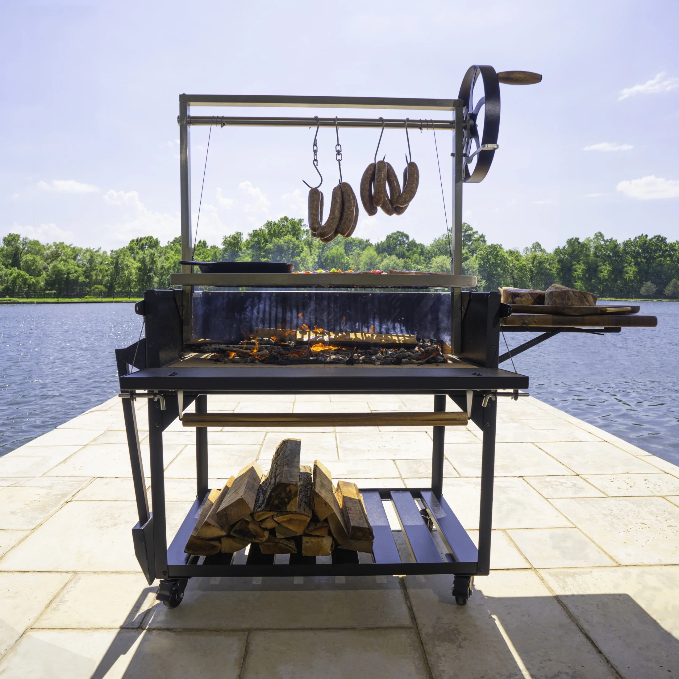 Backyard Discovery Argentine Santa Maria Heritage Wood Fire & Charcoal Grill, Fire Bricks - Image 12