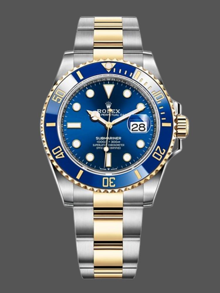 Replica Rolex Submariner Date 116613LB Two Tone Blue Dial 40mm Mens Watch