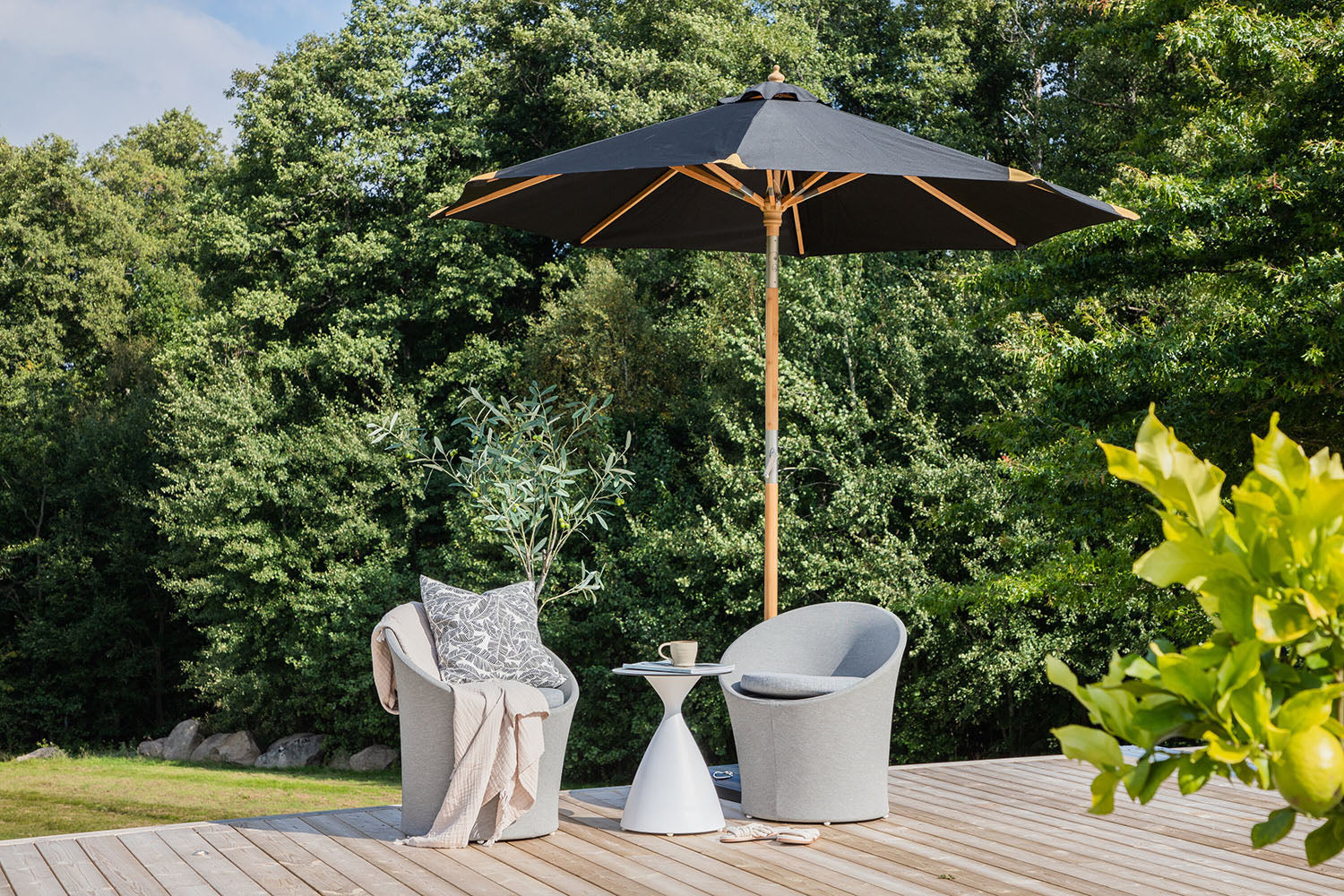 Rebellenclub Lavra Parasol - ø270cm - Zwart