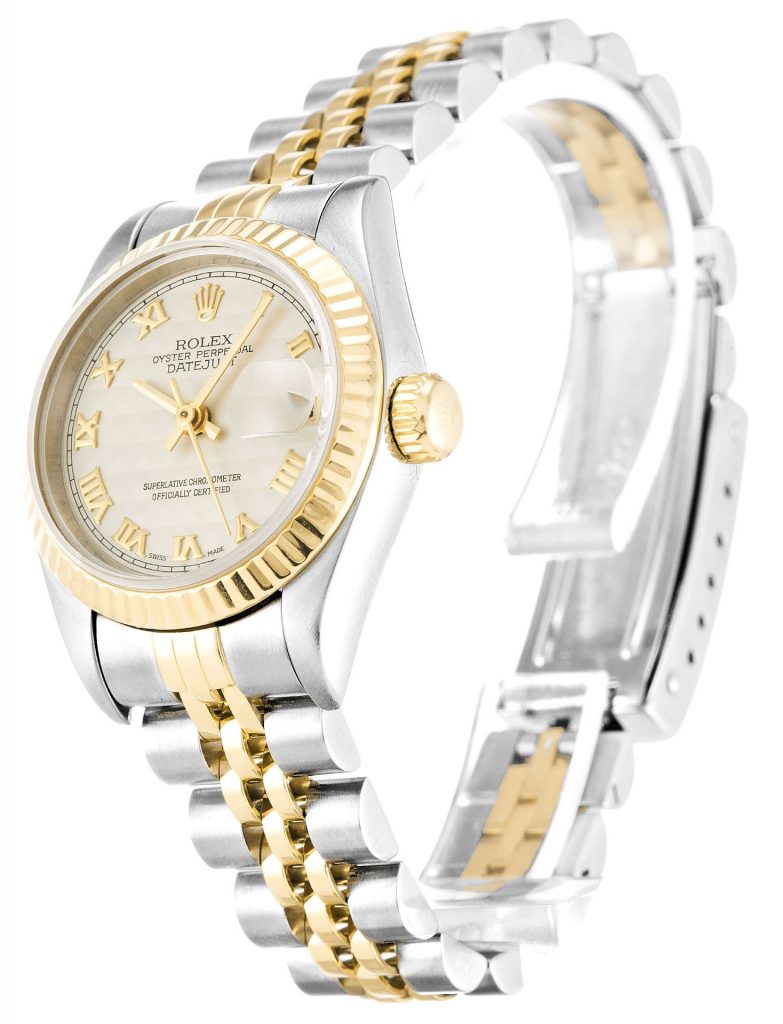 Replica Rolex Lady-Datejust 26mm Ivory Pyramid Dial 69173