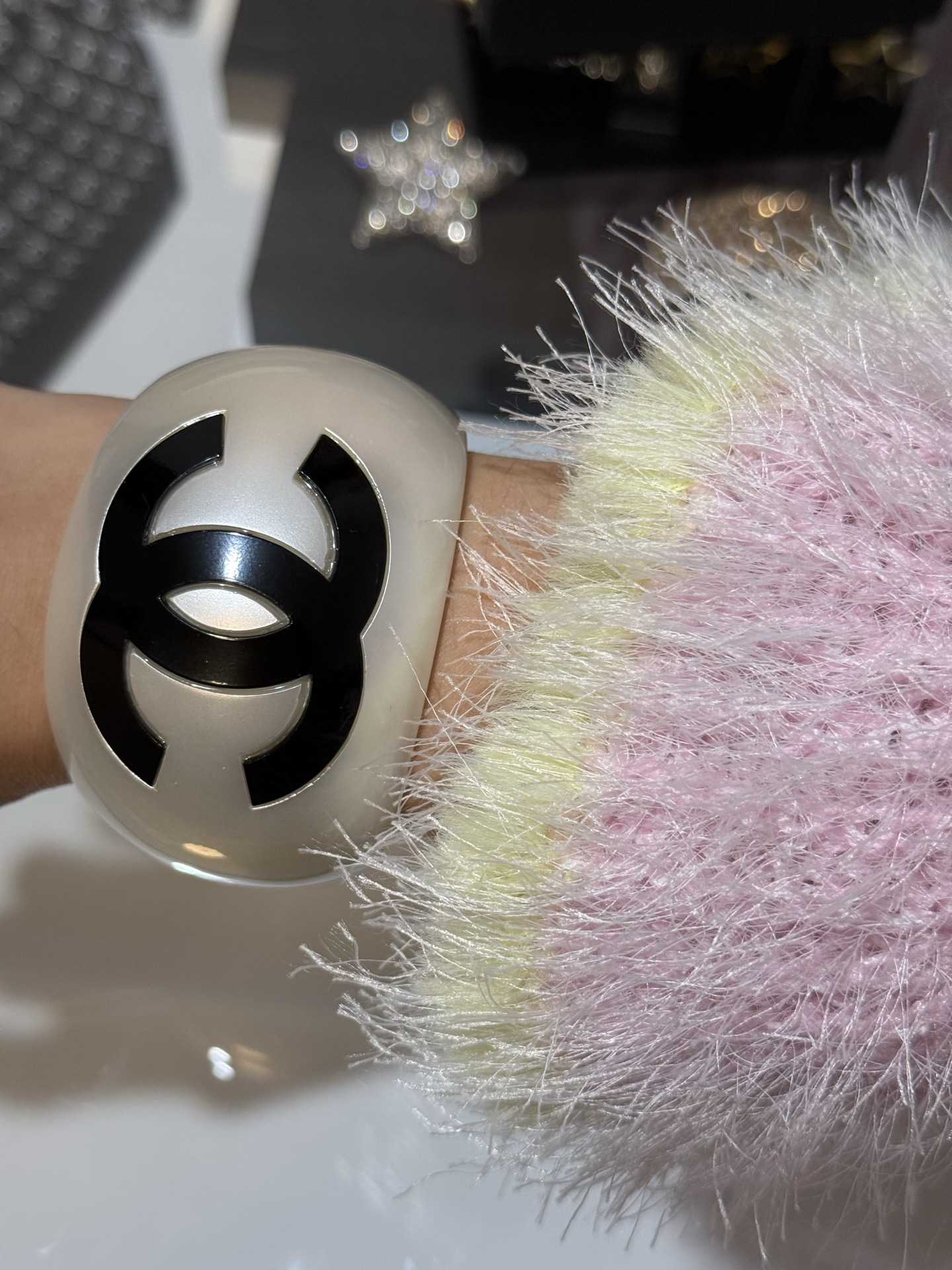 Personality Chanel 25C Wide Bracelet CC Cuff Bangle - Original Replica Club